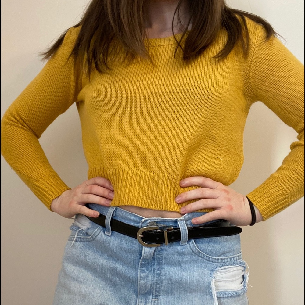 Cropped Gold Sweater
